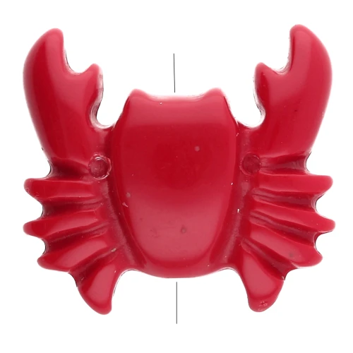 Cuenta acrílica Cangrejo 26x28 mm - Roja x1
