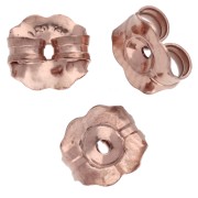 Pulsadores - Pulsadores para pendientes de 5 x 5,5 mm, chapados en oro rosa (oro laminado), x4