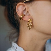 Ear cuff - Aro de oreja ancho de 29 mm - Acero inoxidable 304 Dorado x1