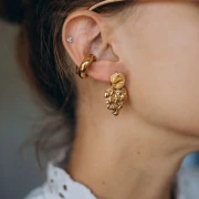 Ear cuff - Aro de oreja ancho de 29 mm - Acero inoxidable 304 Dorado x1