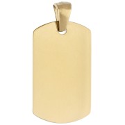 Colgante en forma de placa rectangular redondeada de 25 x 15 mm - Acero inoxidable 316L dorado x1