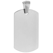 Colgante en forma de placa rectangular redondeada de 25 x 15 mm - Acero inoxidable 316L x 1