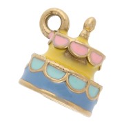 Dije de tarta de 10 mm con resina epoxi - Acero inoxidable 304 Dorado - Multicolor x1