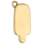 Dije de hielo 15.5x7 mm con resina epoxi - Acero inoxidable 304 Dorado - Rosa x1