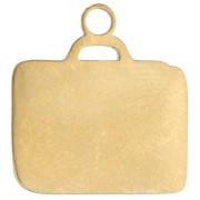 Dije con forma de maleta, 16 x 15 mm, resina epoxi - Acero inoxidable 304 Dorado - Marrón x1