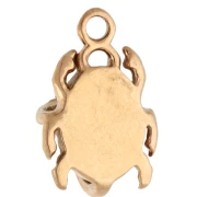 Dije de Escarabajo y Piedra Preciosa 11.5x8 mm - Acero Inoxidable Dorado 304 - Aventurina x1