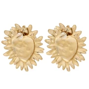 Pendientes de corazón Ex-Voto 36,5 x 32 mm - Acero inoxidable dorado 304 x 2