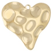 Colgante corazón martillado 31,5x34 mm - Acero inoxidable Dorado 304 x 1