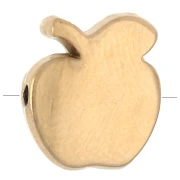 Cuenta en forma de manzana de 10 x 8,5 mm con resina epoxi - Acero inoxidable 304 Dorado - Rojo x1