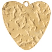 Colgante en forma de corazón de 17,5 x 18 mm con cabujones y strass - Acero inoxidable 304 Dorado - Blanco - Verde