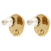 Pendientes de clavo irregulares de 12 x 11 mm - Acero inoxidable dorado 304 x 2