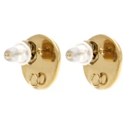 Pendientes de clavo irregulares de 12 x 11 mm - Acero inoxidable dorado 304 x 2