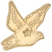 Colgante pájaro 40x36 mm - Acero inoxidable Dorado 304 x 1