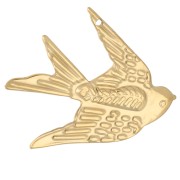 Colgante pájaro 37x31 mm Acero inoxidable 304, Dorado x 1