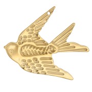 Colgante pájaro 37x31 mm Acero inoxidable 304, Dorado x 1