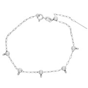 Pulsera de malla «Forçat» de 1,6 mm con 5 cuentas pasantes de 4 mm - Acero inoxidable 304 x 20 cm