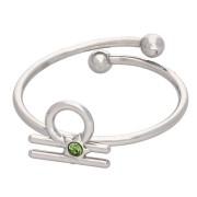 Anillo ajustable con el signo del zodiaco - Libra - Acero inoxidable 304L - Peridoto x1
