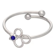 Anillo ajustable con signo del zodiaco - Leo - Acero inoxidable 304L - Zafiro x1