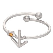 Anillo ajustable con el signo del zodiaco - Sagitario - Acero inoxidable 304L - Topacio x1