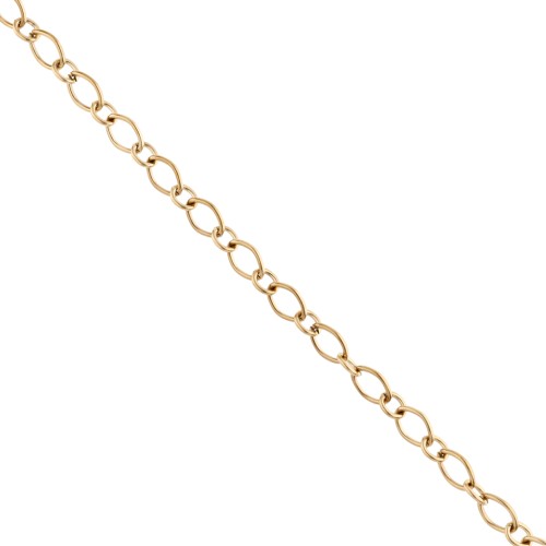 Cadena de malla decorativa alternada de 6,4 mm - Acero inoxidable 304 Dorado x 1 m