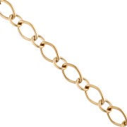 Cadena de malla decorativa alternada de 6,4 mm - Acero inoxidable 304 Dorado x 1 m