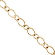 Cadena de malla decorativa alternada de 6,4 mm - Acero inoxidable 304 Dorado x 1 m