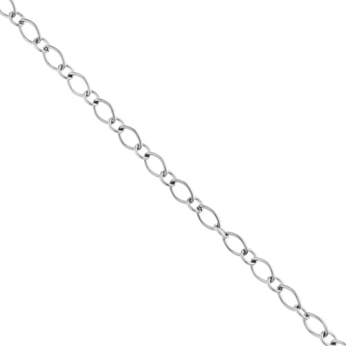 Cadena de malla decorativa alternada de 6,3 mm - Acero inoxidable 304 x 1 m