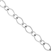 Cadena de malla decorativa alternada de 6,3 mm - Acero inoxidable 304 x 1 m
