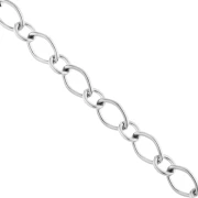 Cadena de malla decorativa alternada de 6,3 mm - Acero inoxidable 304 x 1 m