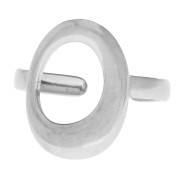 Anilla ajustable ovalada con hueco irregular de 18 mm - T.51 a T.58 - Acero inoxidable 304 x1