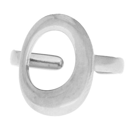 Anilla ajustable ovalada con hueco irregular de 18 mm - T.51 a T.58 - Acero inoxidable 304 x1