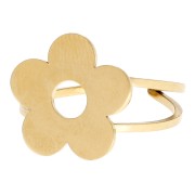 Anillo ajustable con forma de flor, 15,5 mm - Talla 52 a Talla 60 - Acero inoxidable 316 Dorado x1