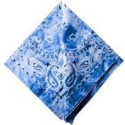 Bandana 100% algodón - Estampado cachemir - Efecto desteñido - Azul x1