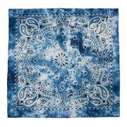 Bandana 100% algodón - Estampado cachemir - Efecto desteñido - Azul x1