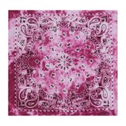 Bandana 100% algodón - Estampado cachemir - Efecto desteñido - Fucsia x1