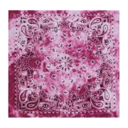 Bandana 100% algodón - Estampado cachemir - Efecto desteñido - Fucsia x1