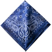 Bandana 100% algodón - Estampado cachemir - Efecto desteñido - Azul marino x1