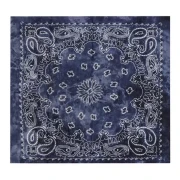 Bandana 100% algodón - Estampado cachemir - Efecto desteñido - Azul marino x1