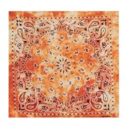 Bandana 100% algodón - Estampado cachemir - Efecto desteñido - Naranja x1
