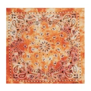 Bandana 100% algodón - Estampado cachemir - Efecto desteñido - Naranja x1