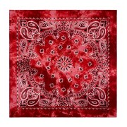 Bandana 100% algodón - Estampado cachemir - Efecto desteñido - Rojo x1