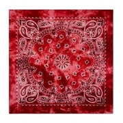 Bandana 100% algodón - Estampado cachemir - Efecto desteñido - Rojo x1