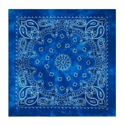 Bandana 100% algodón - Estampado cachemir - Efecto desteñido - Azul real x1