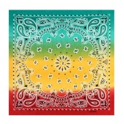 Bandana 100% algodón - Cachemira - Tie and Dye - Rojo - Amarillo - Verde x1