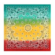 Bandana 100% algodón - Cachemira - Tie and Dye - Rojo - Amarillo - Verde x1
