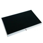 Bandeja con 110 compartimentos para anillos, 35,5 x 29,5 cm, maletín de transporte para joyas, negro