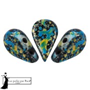 Crystal - Cuentas de cristal Amos® de Puca® 5x8 mm - Esmalte azul y amarillo, 10 g Cuentas de cristal Amos® de Puca® 5x8 mm - Esmalte azul y amarillo, 10 g