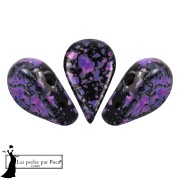 Cuentas de cristal Amos® de Puca® 5x8 mm - Esmalte morado y rosa, 10 g