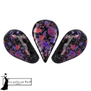 Cuentas de cristal Amos® de Puca® 5x8 mm - Esmalte morado y rojo, 10 g