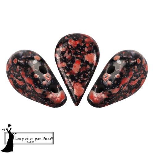 Cuentas de cristal Amos® de Puca® 5x8 mm - Enamel Red x10 g